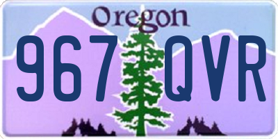 OR license plate 967QVR
