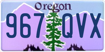 OR license plate 967QVX