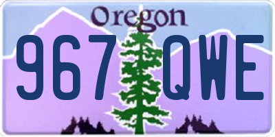 OR license plate 967QWE