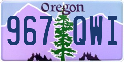 OR license plate 967QWI