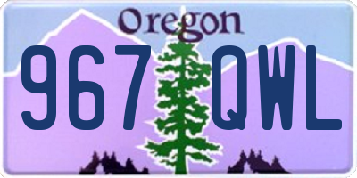 OR license plate 967QWL