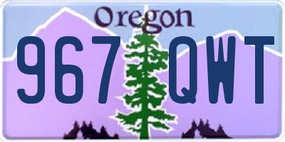OR license plate 967QWT