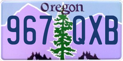 OR license plate 967QXB