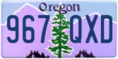 OR license plate 967QXD