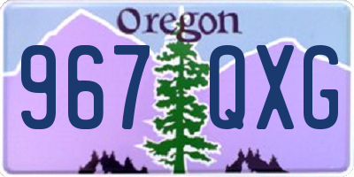 OR license plate 967QXG