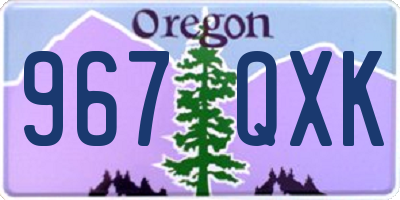 OR license plate 967QXK