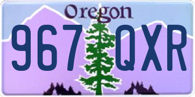 OR license plate 967QXR
