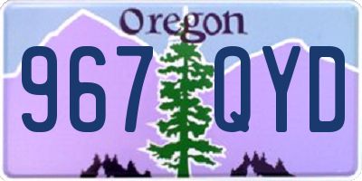 OR license plate 967QYD