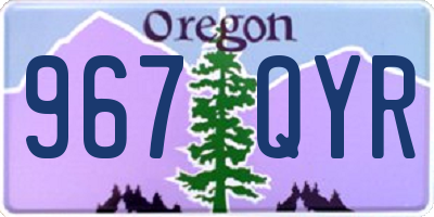 OR license plate 967QYR