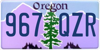 OR license plate 967QZR