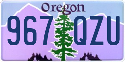 OR license plate 967QZU