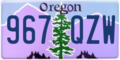 OR license plate 967QZW