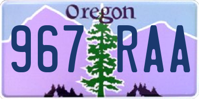 OR license plate 967RAA