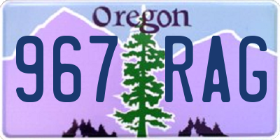 OR license plate 967RAG