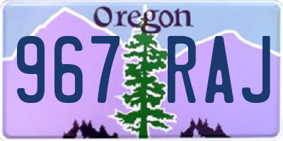 OR license plate 967RAJ