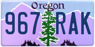 OR license plate 967RAK