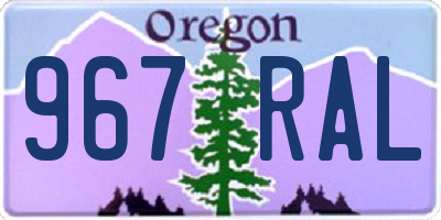 OR license plate 967RAL