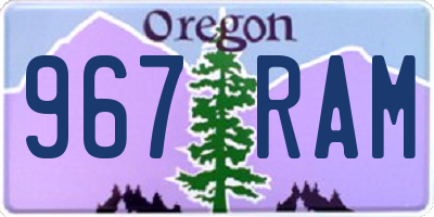 OR license plate 967RAM