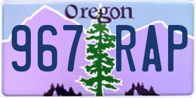 OR license plate 967RAP