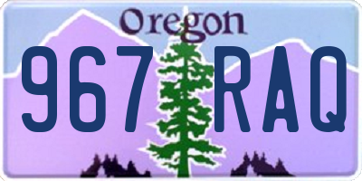 OR license plate 967RAQ