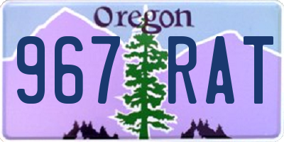 OR license plate 967RAT