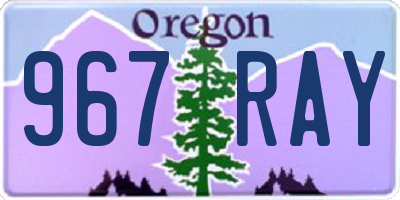 OR license plate 967RAY
