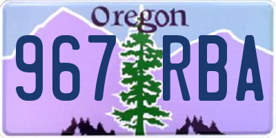 OR license plate 967RBA