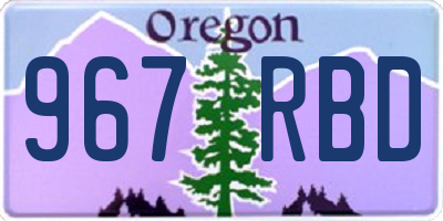 OR license plate 967RBD