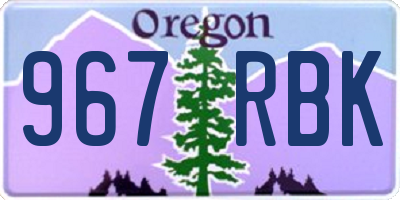 OR license plate 967RBK