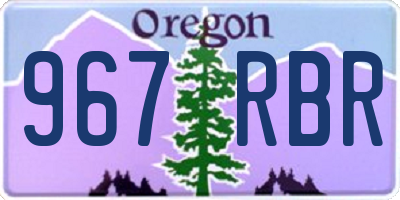 OR license plate 967RBR