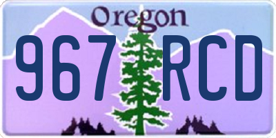 OR license plate 967RCD