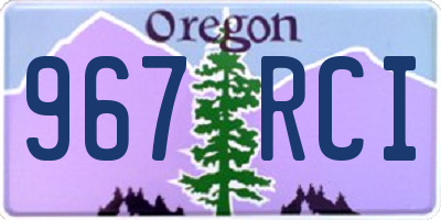 OR license plate 967RCI