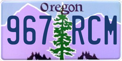 OR license plate 967RCM