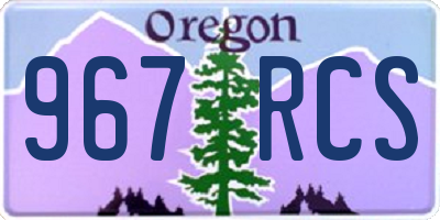 OR license plate 967RCS