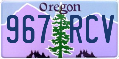 OR license plate 967RCV