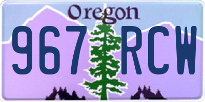 OR license plate 967RCW