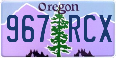 OR license plate 967RCX