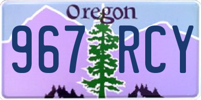 OR license plate 967RCY