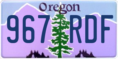 OR license plate 967RDF