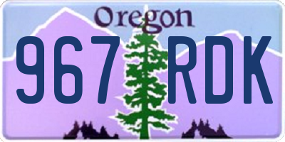 OR license plate 967RDK
