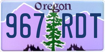 OR license plate 967RDT