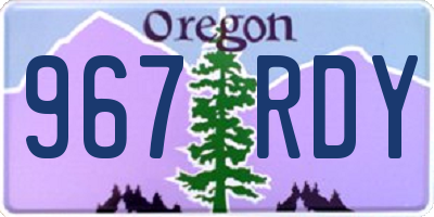 OR license plate 967RDY