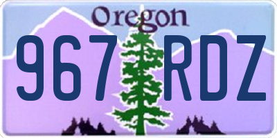 OR license plate 967RDZ