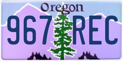OR license plate 967REC