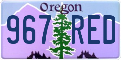 OR license plate 967RED