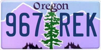 OR license plate 967REK