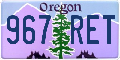 OR license plate 967RET