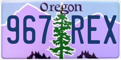 OR license plate 967REX