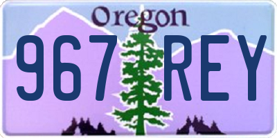 OR license plate 967REY