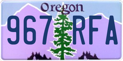OR license plate 967RFA